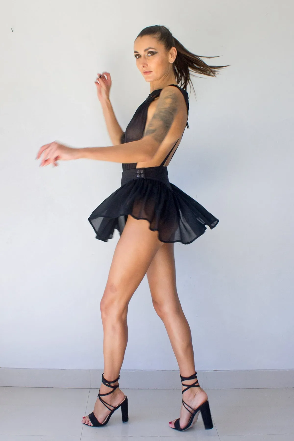 5D x Stellar Dust Hemera Mini Skirt - chiffon - last size XL   XXL