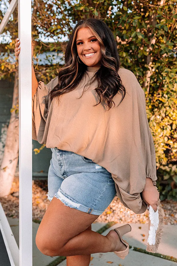 Across Your Heart Shift Top In Light Mocha Curves