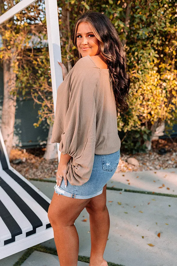 Across Your Heart Shift Top In Light Mocha Curves
