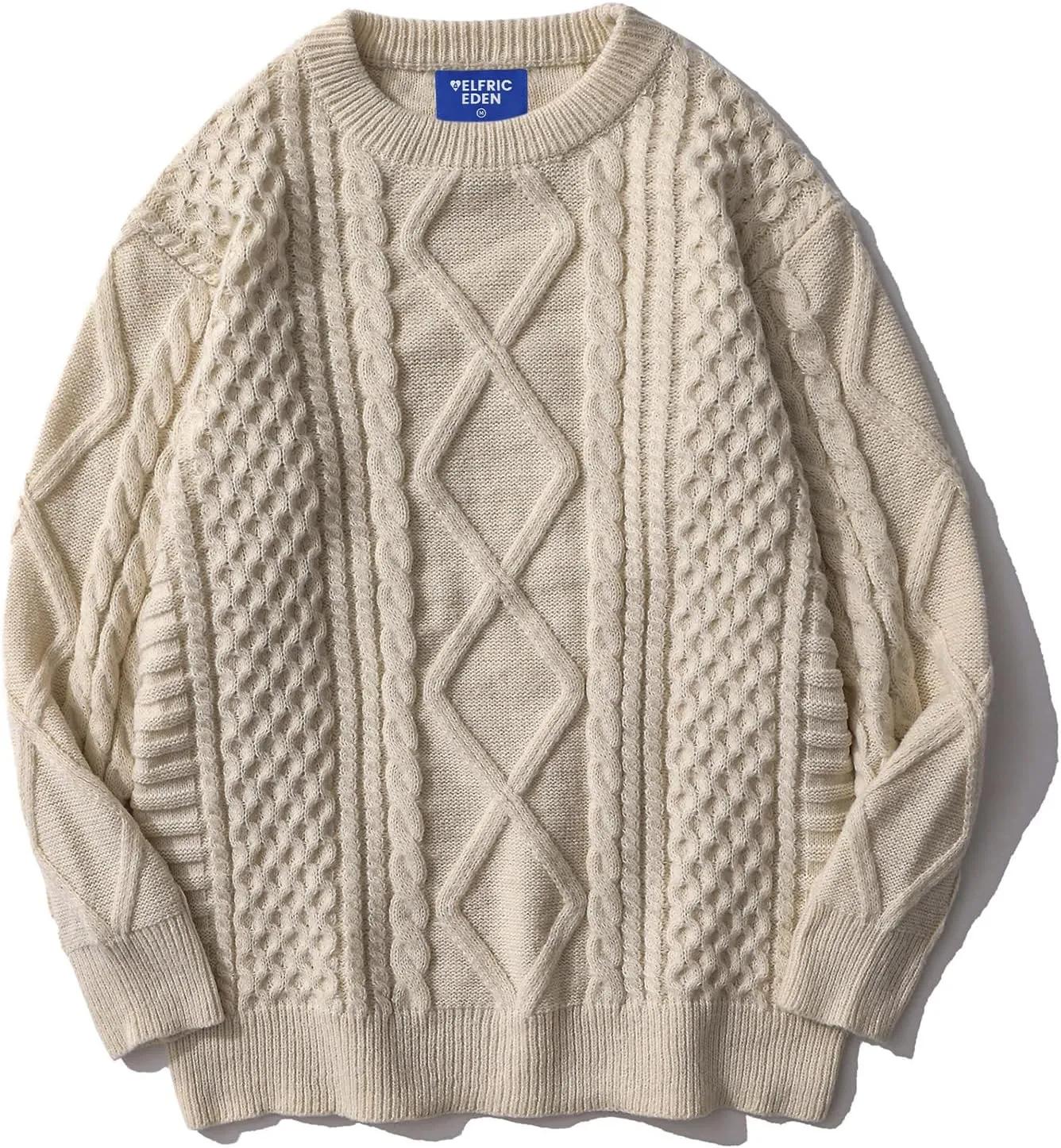 Aelfric Eden Oversized Knit Sweater Solid Vintage Pullover Sweater Unisex Woven Crewneck Knitted Tops