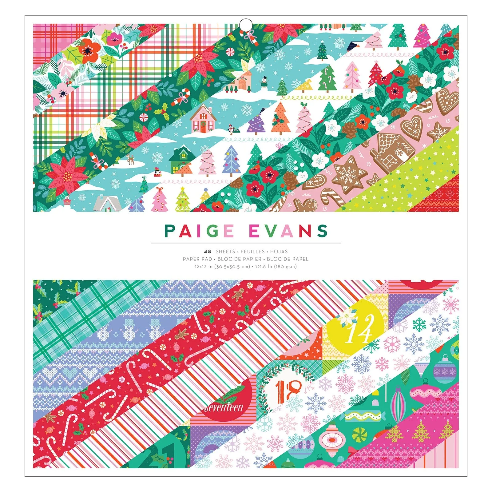 American Crafts Single-Sided Paper Pad 12x12" 48 Pack-Paige Evans Sugarplum Wishes