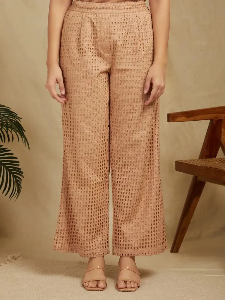 Brown 100% Cotton Brown Solid Shirt & Trouser
