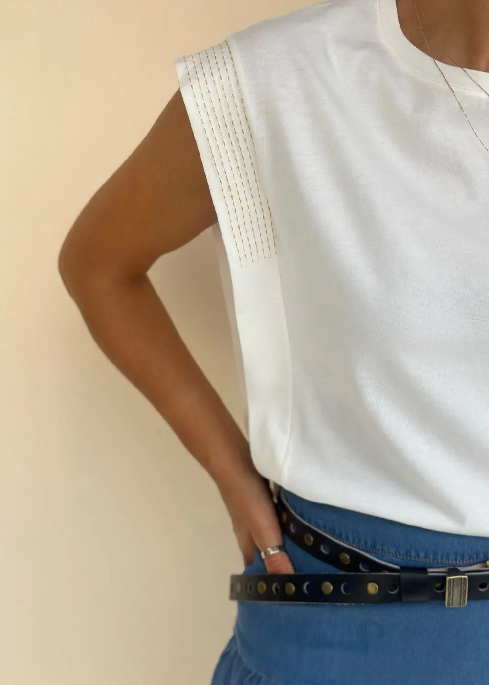 Camiseta Bonita Lurex Dorado