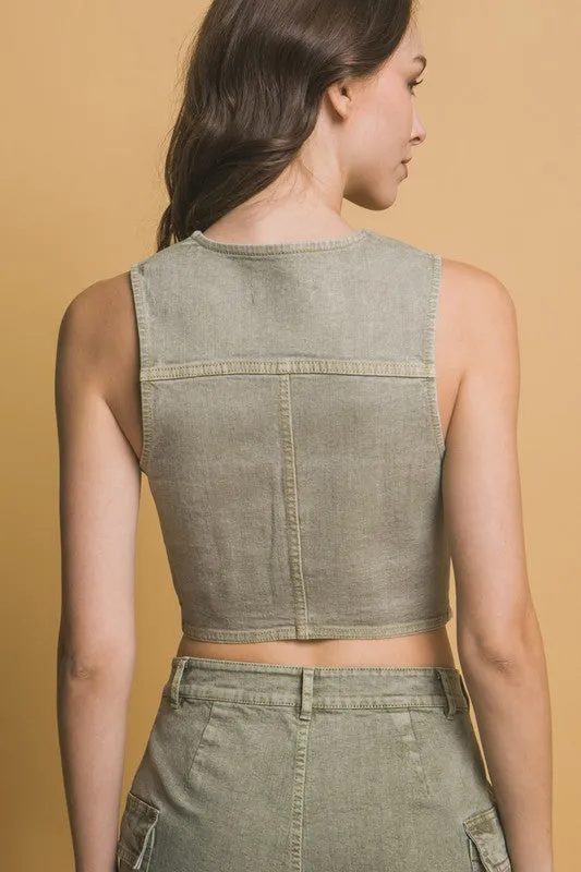 Carter Sleeveless Denim Vest