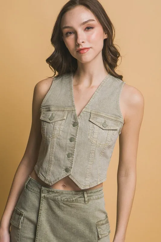 Carter Sleeveless Denim Vest