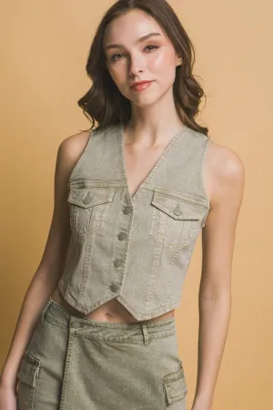 Carter Sleeveless Denim Vest