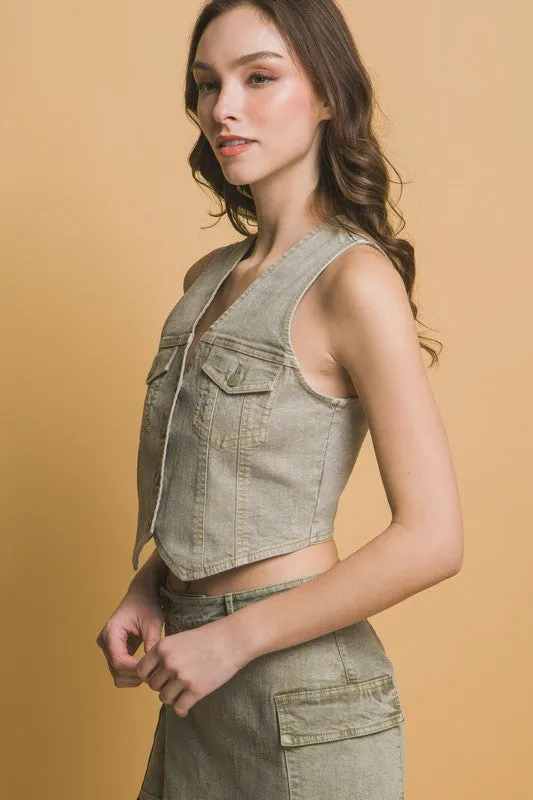 Carter Sleeveless Denim Vest