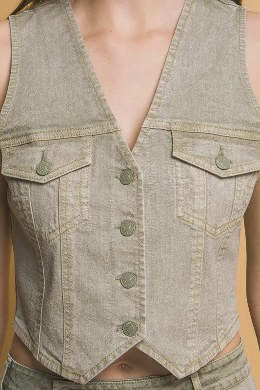 Carter Sleeveless Denim Vest