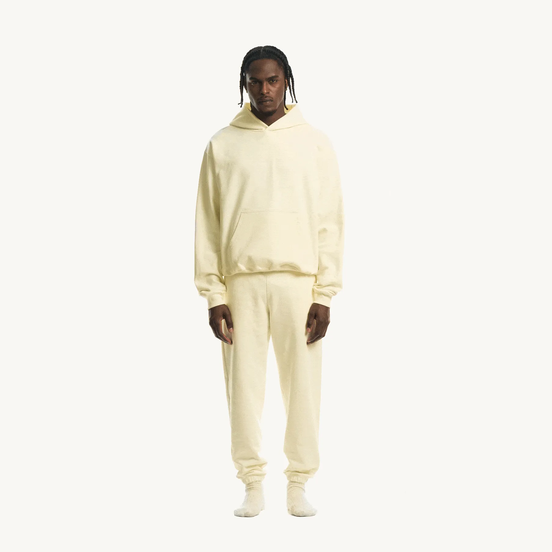 Cream Relaxed Sweatpants.