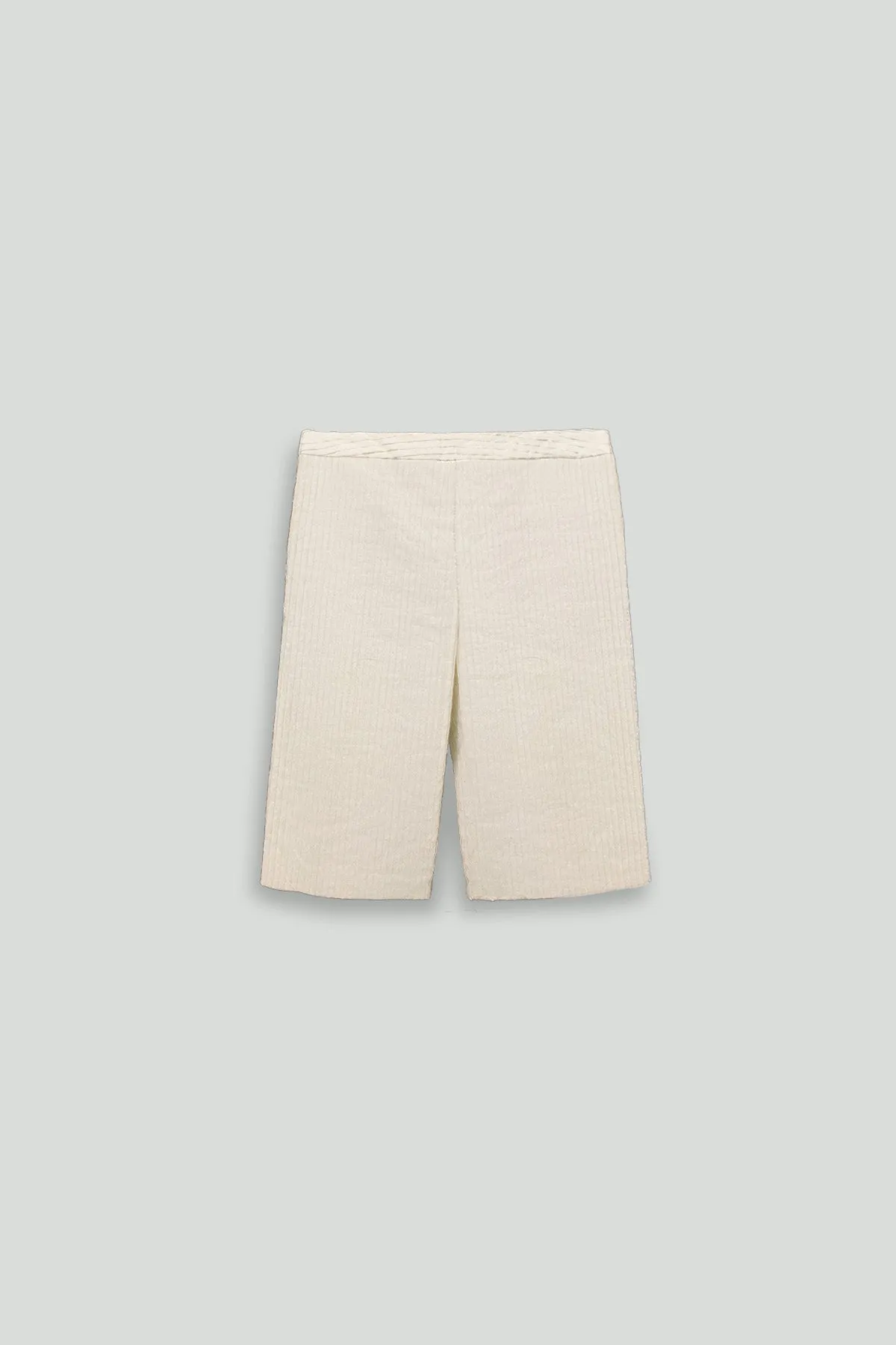 Cream Wide Wale Cotton Short