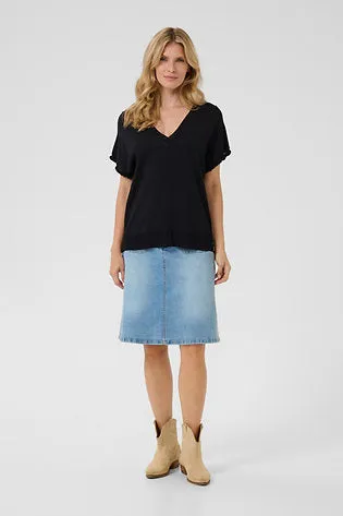 CRMARO KNIT BLOUSE "PITCH BLACK"