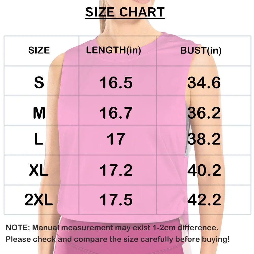 Custom Photo&Name Tank Top Personalized Women's Sleeveless Crop Sports Top
