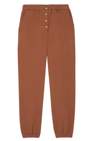 Eco Fleece Button Sweatpant, Cocoa