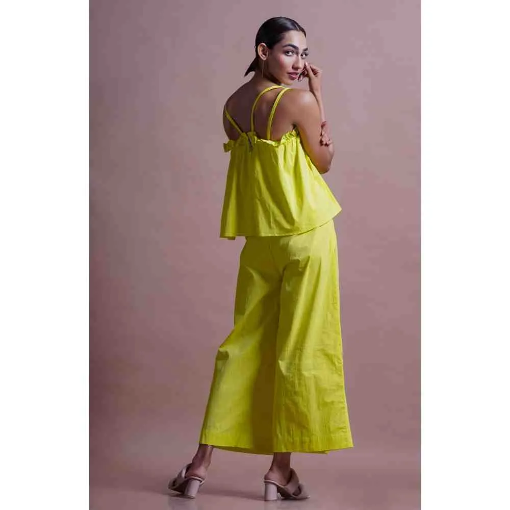Ekastories Lime Green Granadilla Bandeau Co-Ord (Set of 2)
