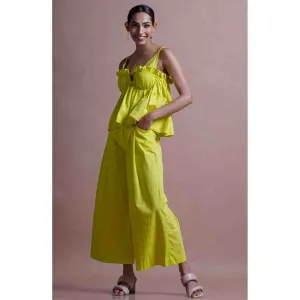 Ekastories Lime Green Granadilla Bandeau Co-Ord (Set of 2)