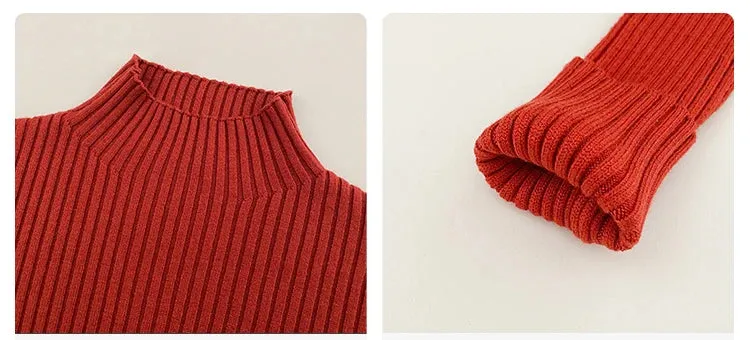 Elegante: Slim Fit Knitted Turtleneck Sweater  Chic Korean Style Pullover