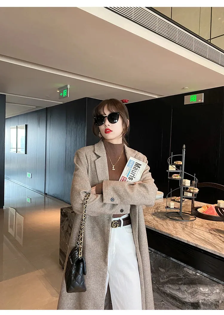 Elegante: Slim Fit Knitted Turtleneck Sweater  Chic Korean Style Pullover