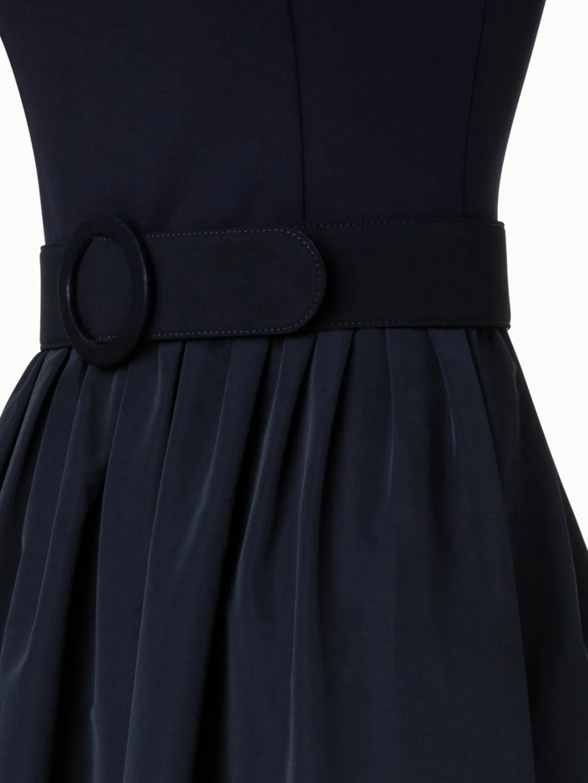 Fit and Flare Volume Taffeta Midi Dress