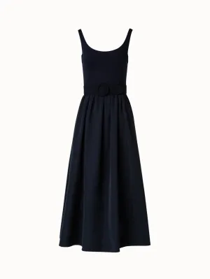 Fit and Flare Volume Taffeta Midi Dress