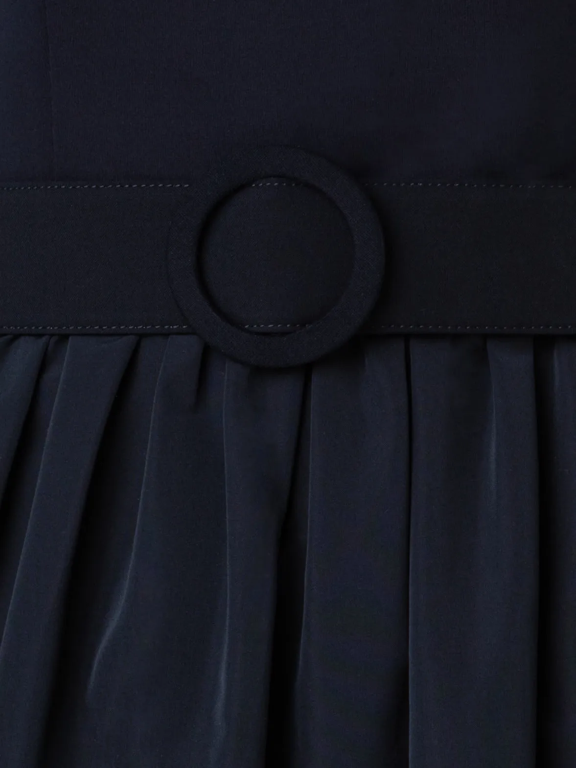 Fit and Flare Volume Taffeta Midi Dress