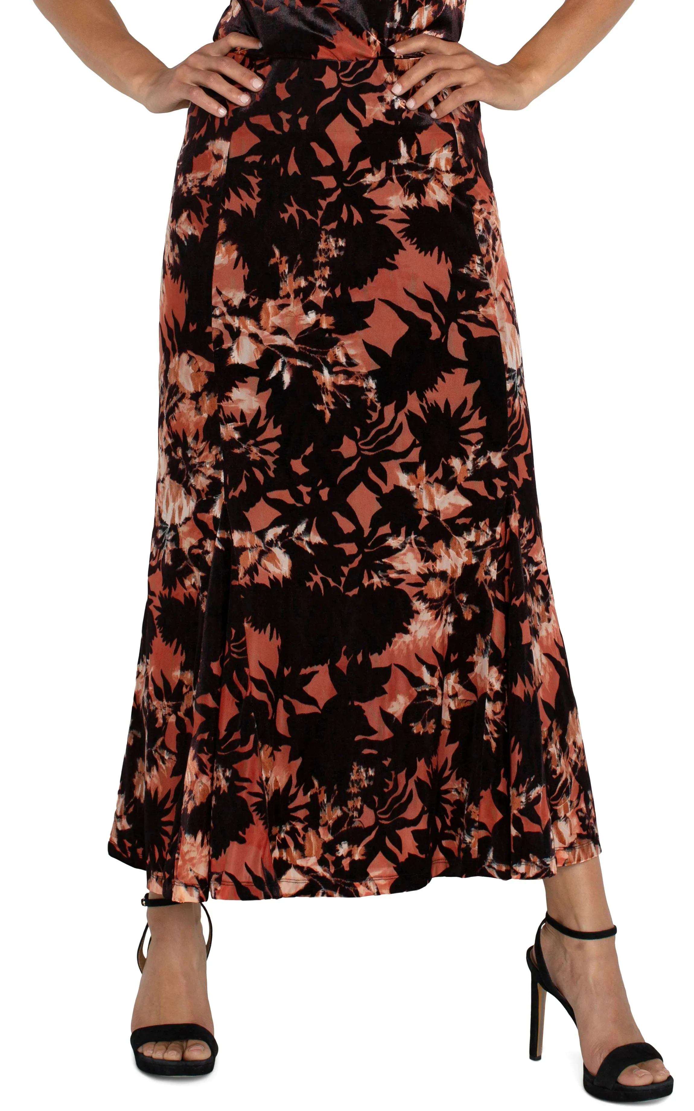 Florine Fit and Flare Knit Pull-On Skirt - Liverpool Los Angeles LM6377NP1P53