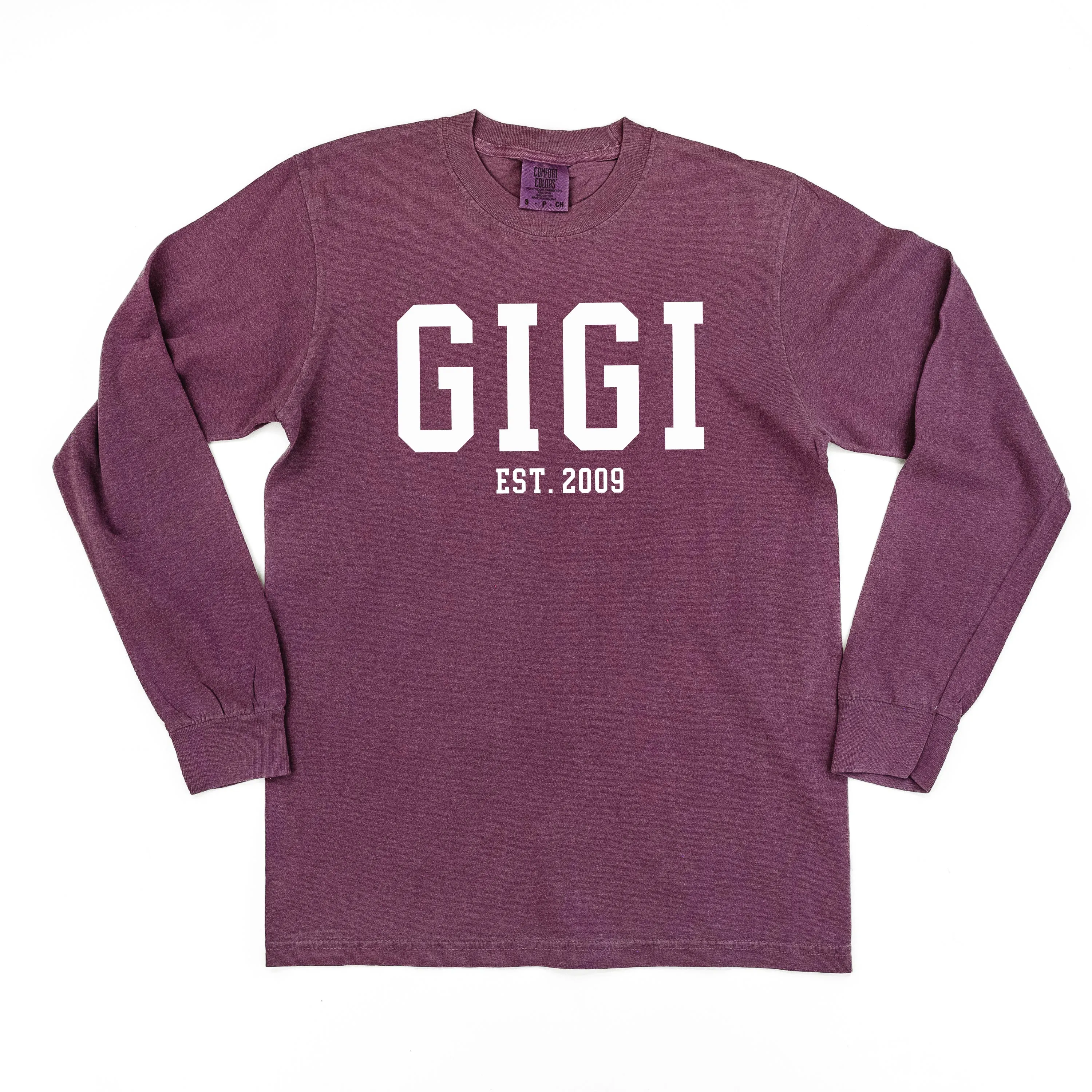 Gigi - EST. (Select Your Year) - LONG SLEEVE COMFORT COLORS TEE