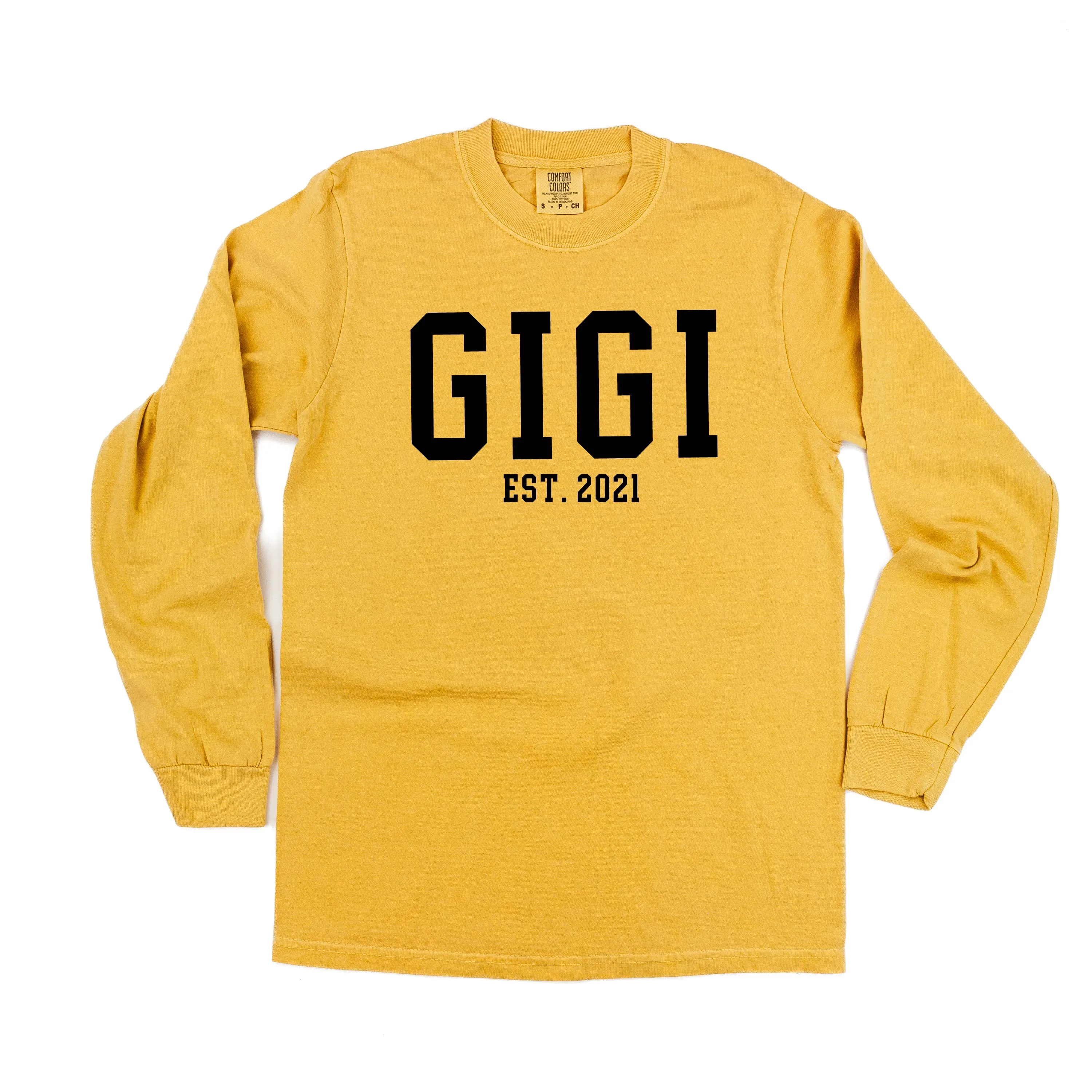 Gigi - EST. (Select Your Year) - LONG SLEEVE COMFORT COLORS TEE