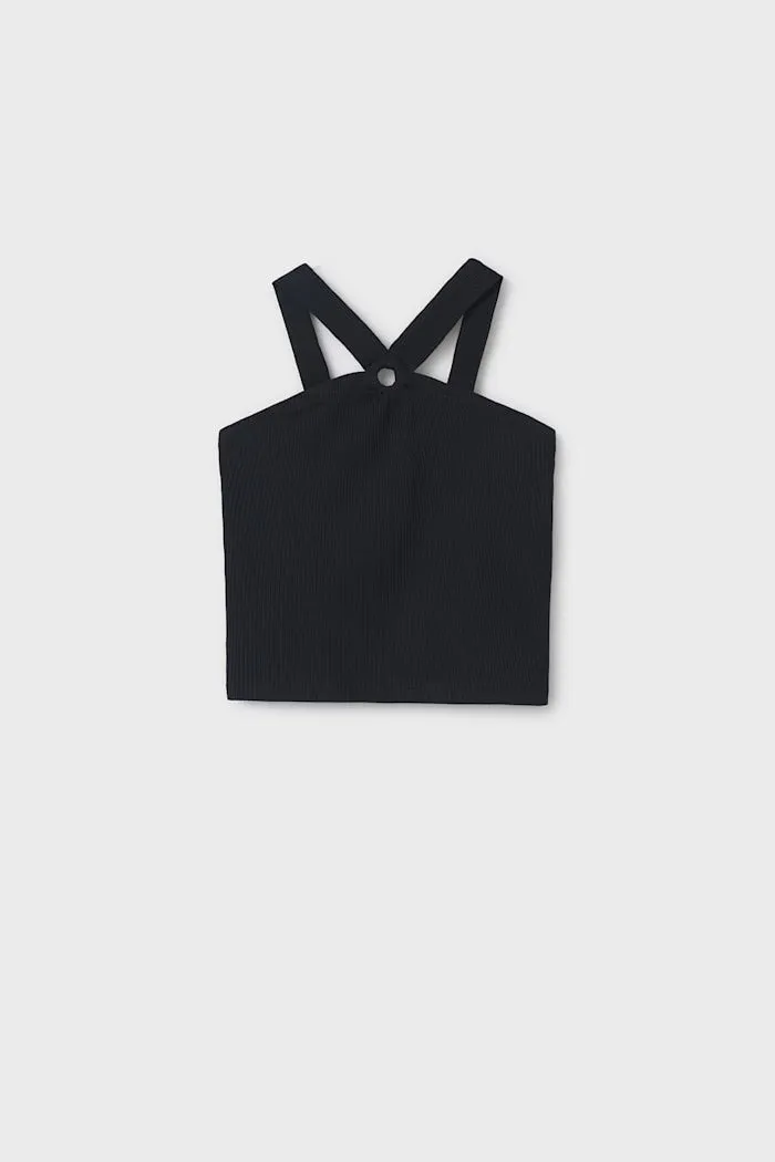 girls rib ring halter top