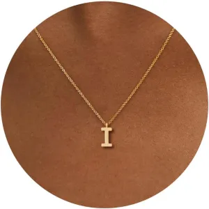 HANLI Initial Necklaces for Women - 14k Gold Plated Dainty Letter Necklace Simple Alphabet A-Z Necklace Personalized Monogram Name Necklace for Women Jewelry