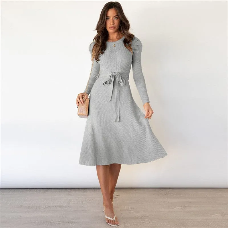 High-waisted Large-length Dress, Base Sweater Skirt