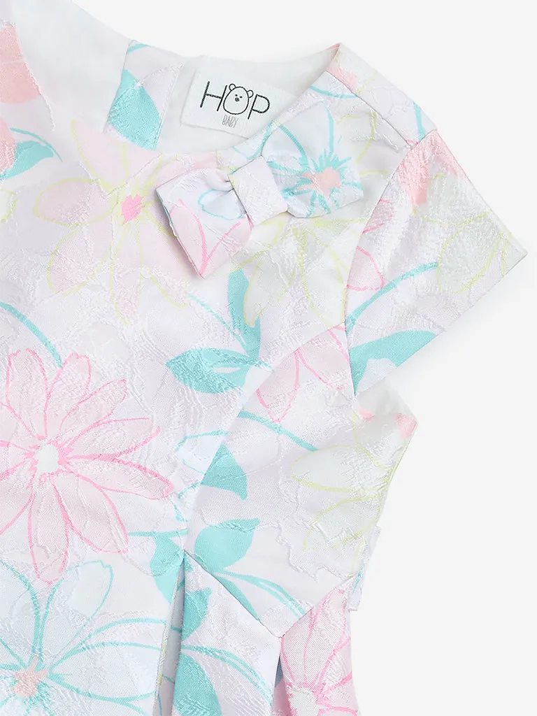 HOP Baby Multicolour Floral Design Fit-and-Flare Dress