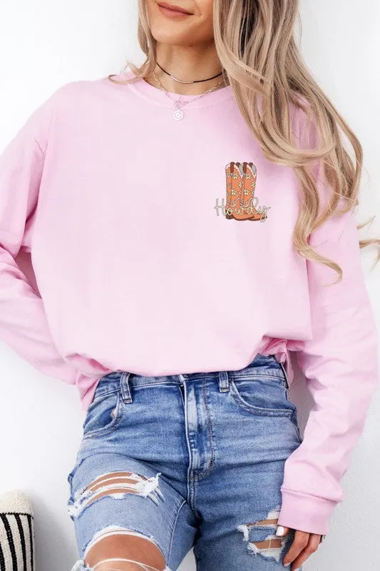 Howdy Cowgirl Boots Country Western Graphic Tee