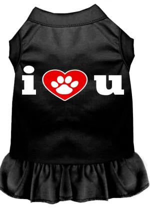 I Heart You Screen Print Dress Black Sm