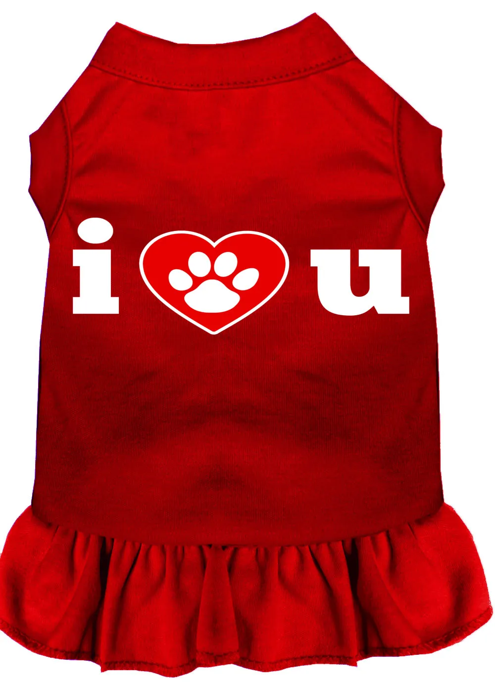 I Heart You Screen Print Dress Red Xxxl