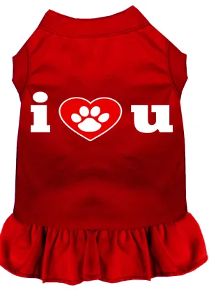 I Heart You Screen Print Dress Red Xxxl