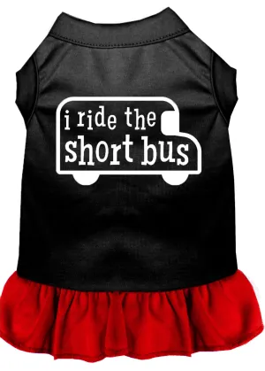 I Ride The Short Bus Screen Print Dress Black With Red Xl