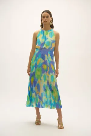 Joseph Ribkoff Multi Signature | Chiffon Abstract Print Fit and Flare Dress