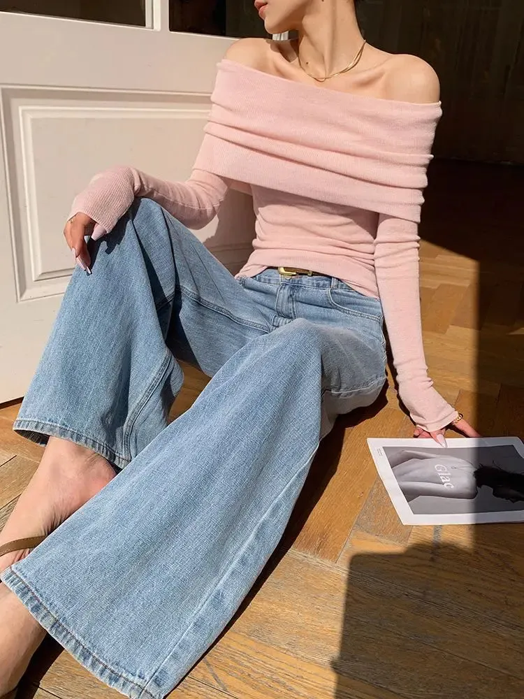 lance: Cozy & Chic Off-Shoulder Long Sleeve Sweater