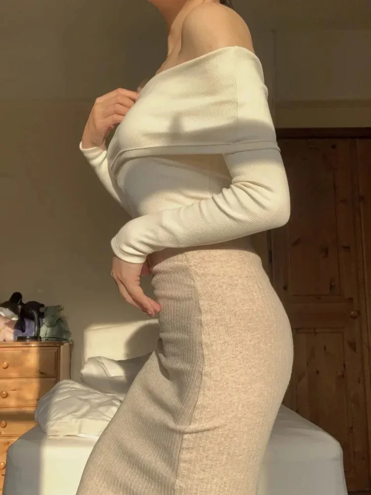 lance: Cozy & Chic Off-Shoulder Long Sleeve Sweater