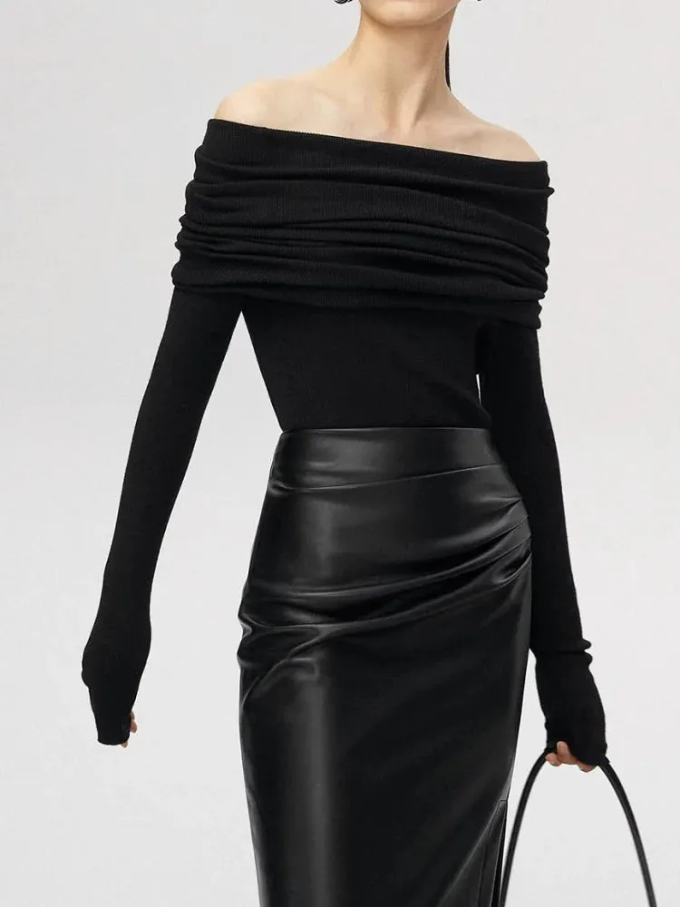 lance: Cozy & Chic Off-Shoulder Long Sleeve Sweater