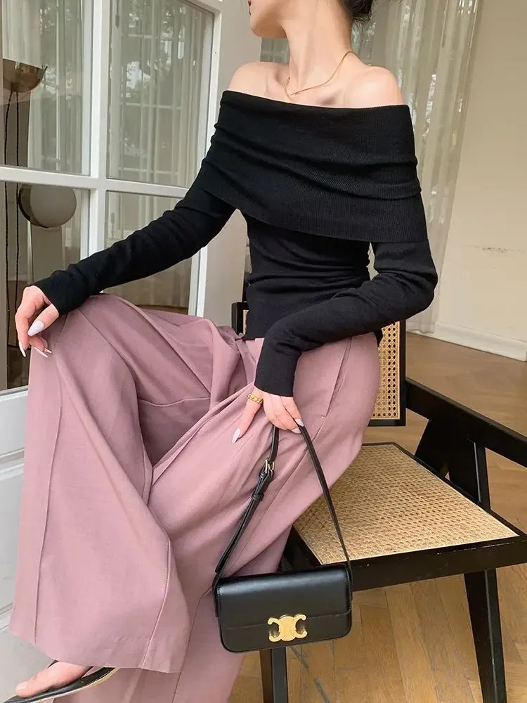 lance: Cozy & Chic Off-Shoulder Long Sleeve Sweater
