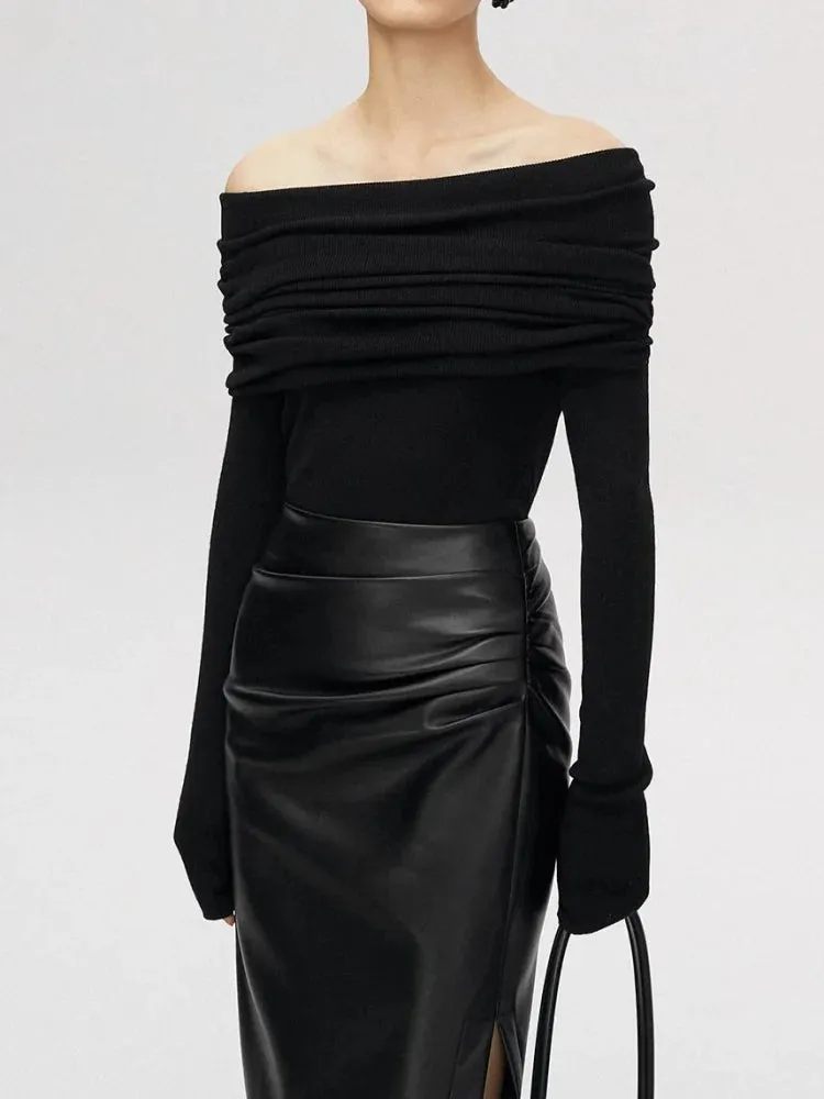 lance: Cozy & Chic Off-Shoulder Long Sleeve Sweater