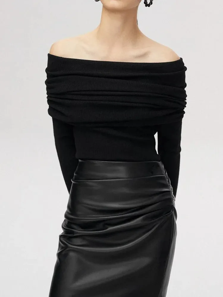 lance: Cozy & Chic Off-Shoulder Long Sleeve Sweater