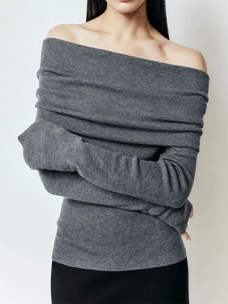 lance: Cozy & Chic Off-Shoulder Long Sleeve Sweater