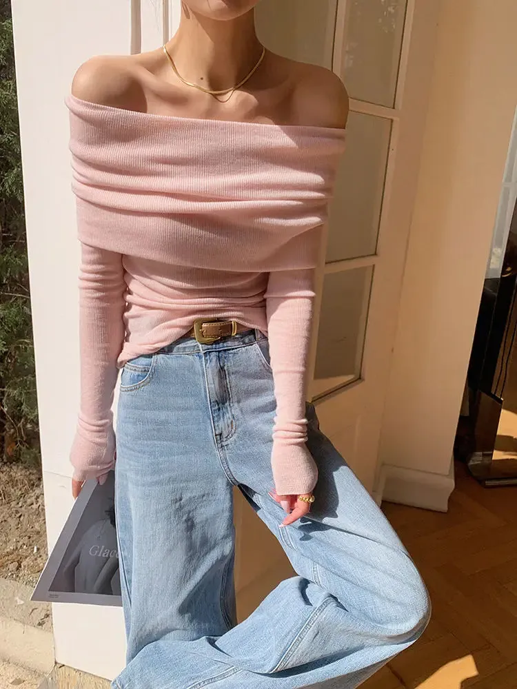 lance: Cozy & Chic Off-Shoulder Long Sleeve Sweater