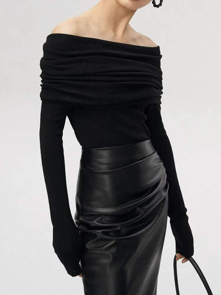 lance: Cozy & Chic Off-Shoulder Long Sleeve Sweater