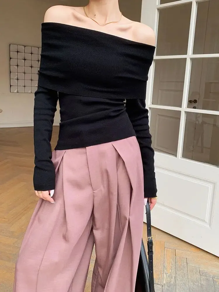 lance: Cozy & Chic Off-Shoulder Long Sleeve Sweater