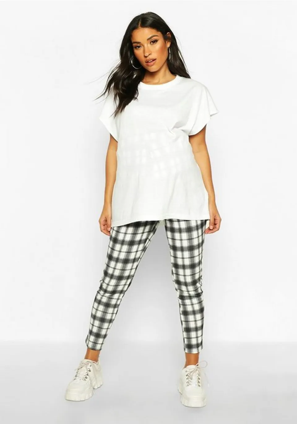 Maternity Check Tapered Pants
