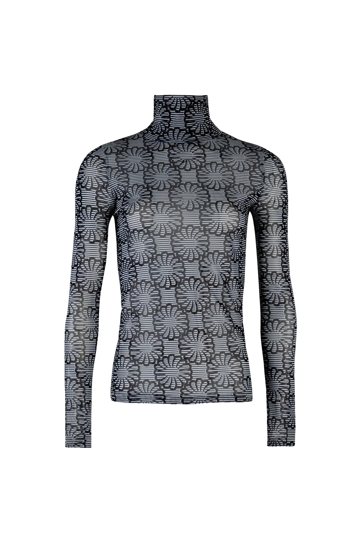 Neck of the Woods Mesh Top | Black/Navy