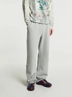 NOCTA Fleece Open-Hem Sweatpants in Dark Heather Grey and Matte Silver